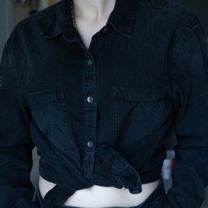 American Eagle Black Jean Jacket
